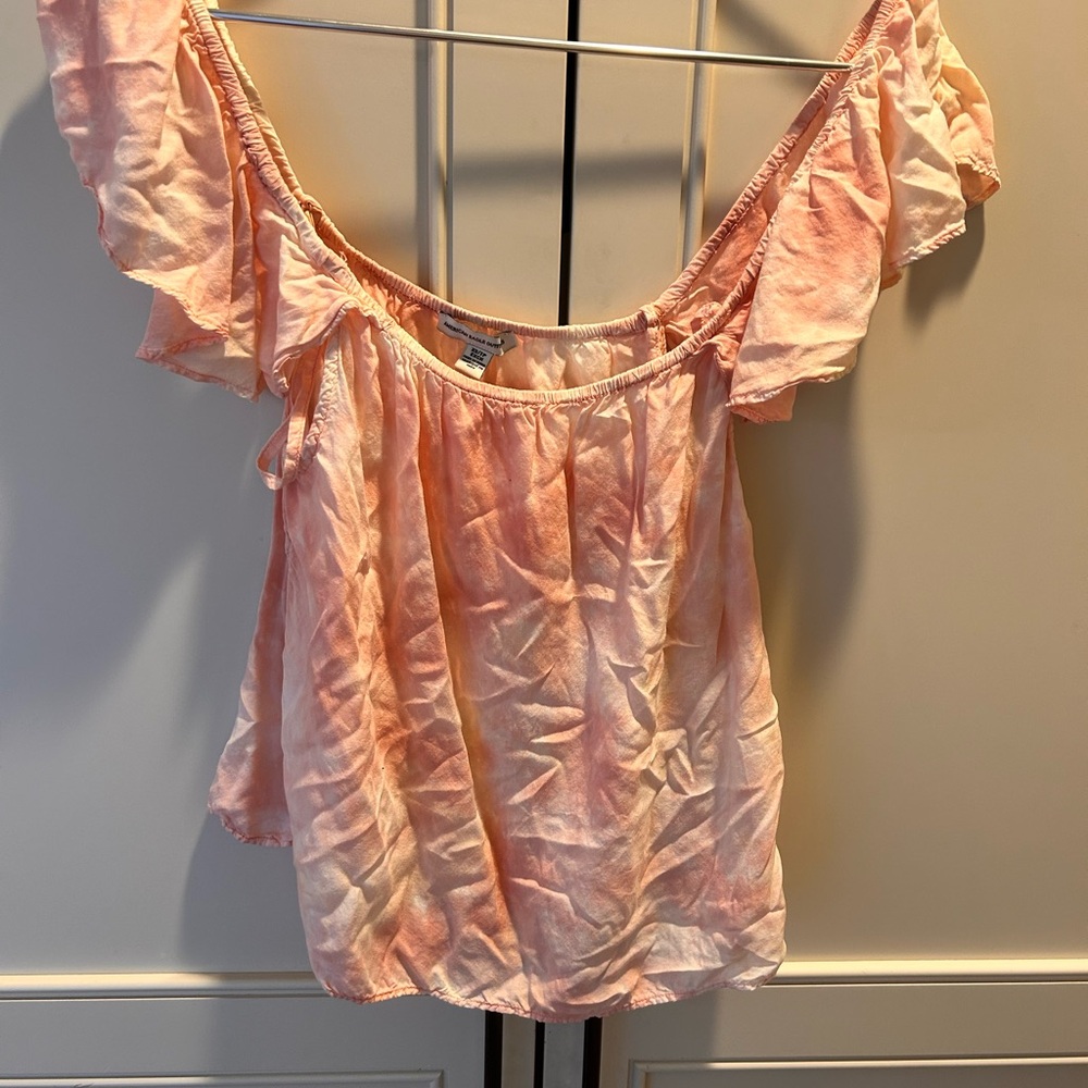 American Eagle Outfitters Pink Off-Shoulder Top